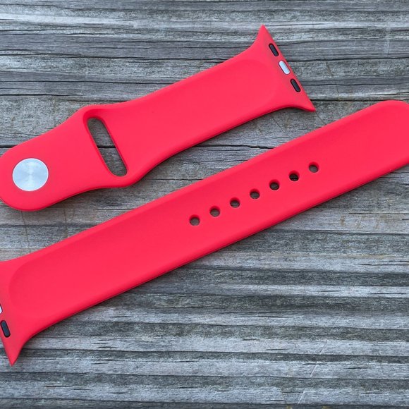 iWatch Replacement Band Red Rubber Sport Strap Size 42/44mm  Unbranded - Picture 7 of 8